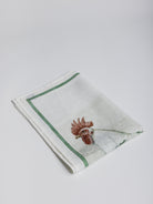 Kitchen Towel - Rooster Bianco - Green edge - Cigale &  Fourmi