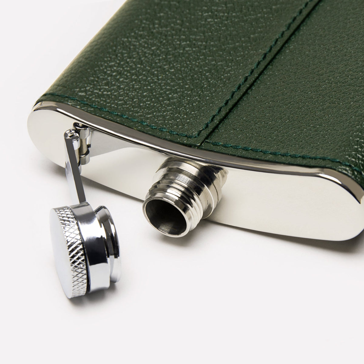 Capra 6oz Hip Flask in Forest Green, back