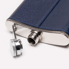 Capra 6oz Hip Flask in Marine Blue, back