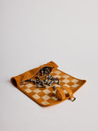 Chess Set With Metal Chessmen/ handmade travel size & Cinnamon Brown - Cigale &  Fourmi