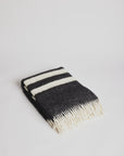 Woolen Blanket - Gotland Stripe Black - Cigale &  Fourmi