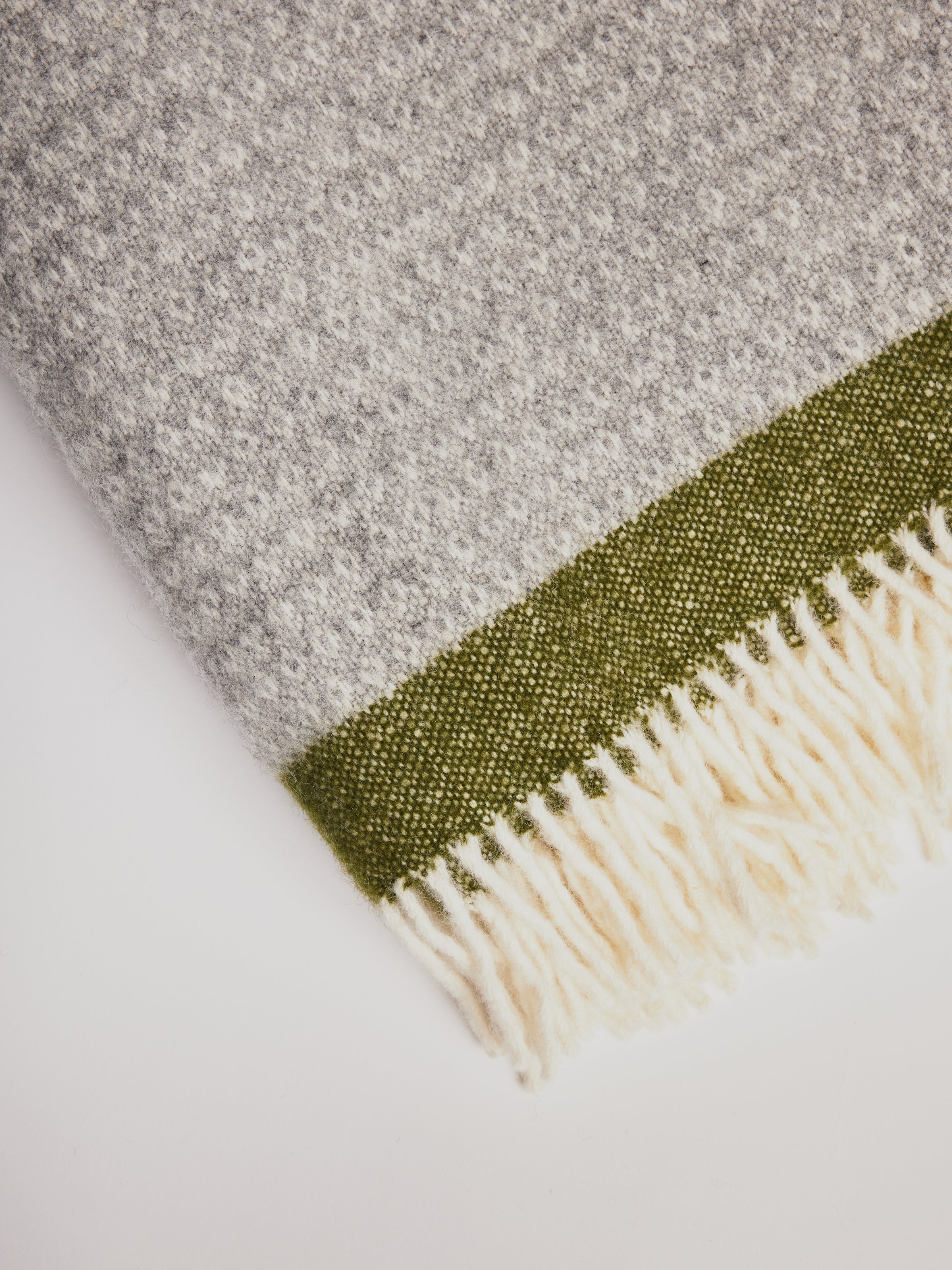 Woolen Blanket - Hampus Grey/Avocado - Cigale &  Fourmi