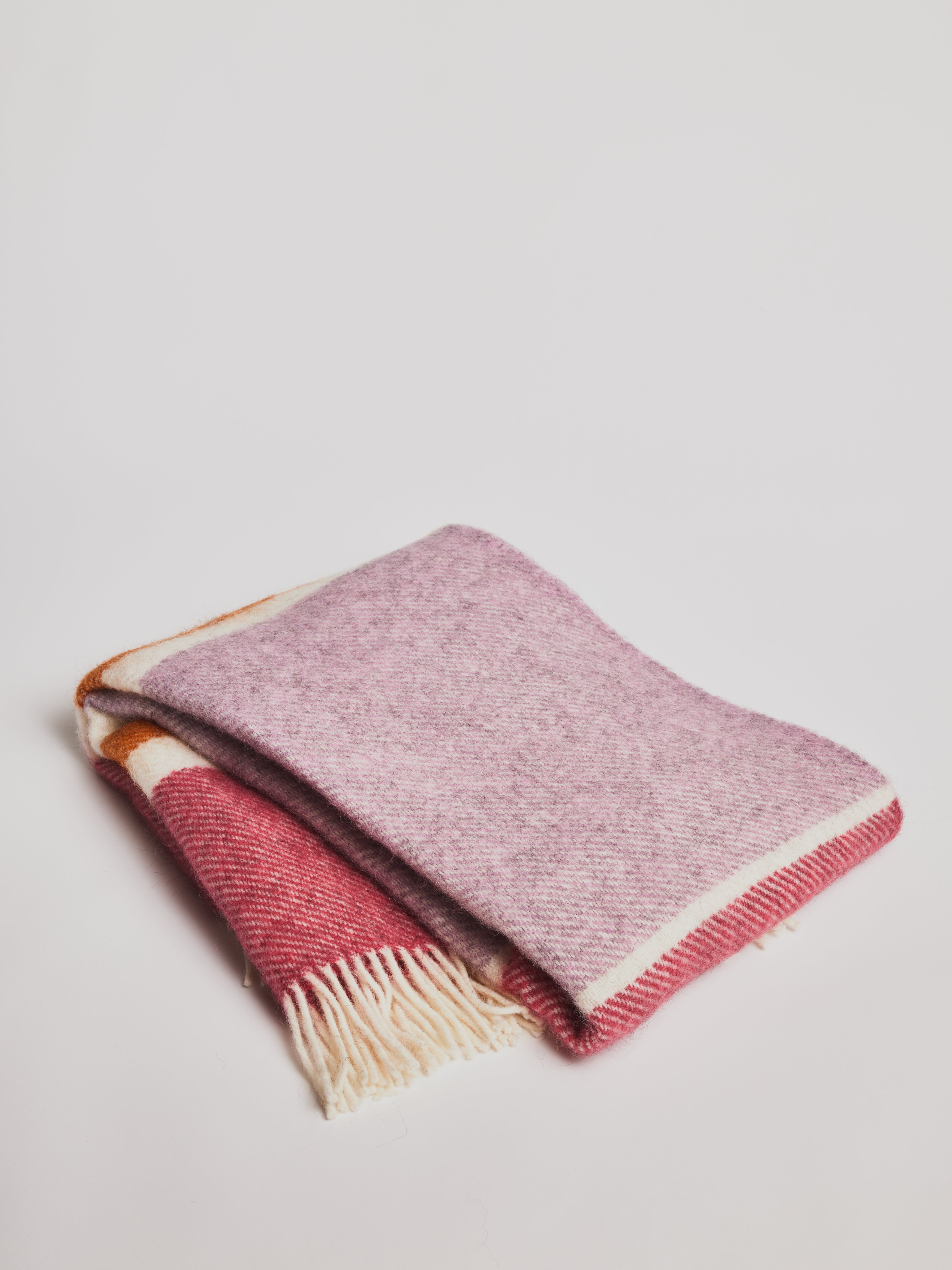 Woolen Blanket - Gotland Stripe Cerise - Cigale &amp;  Fourmi
