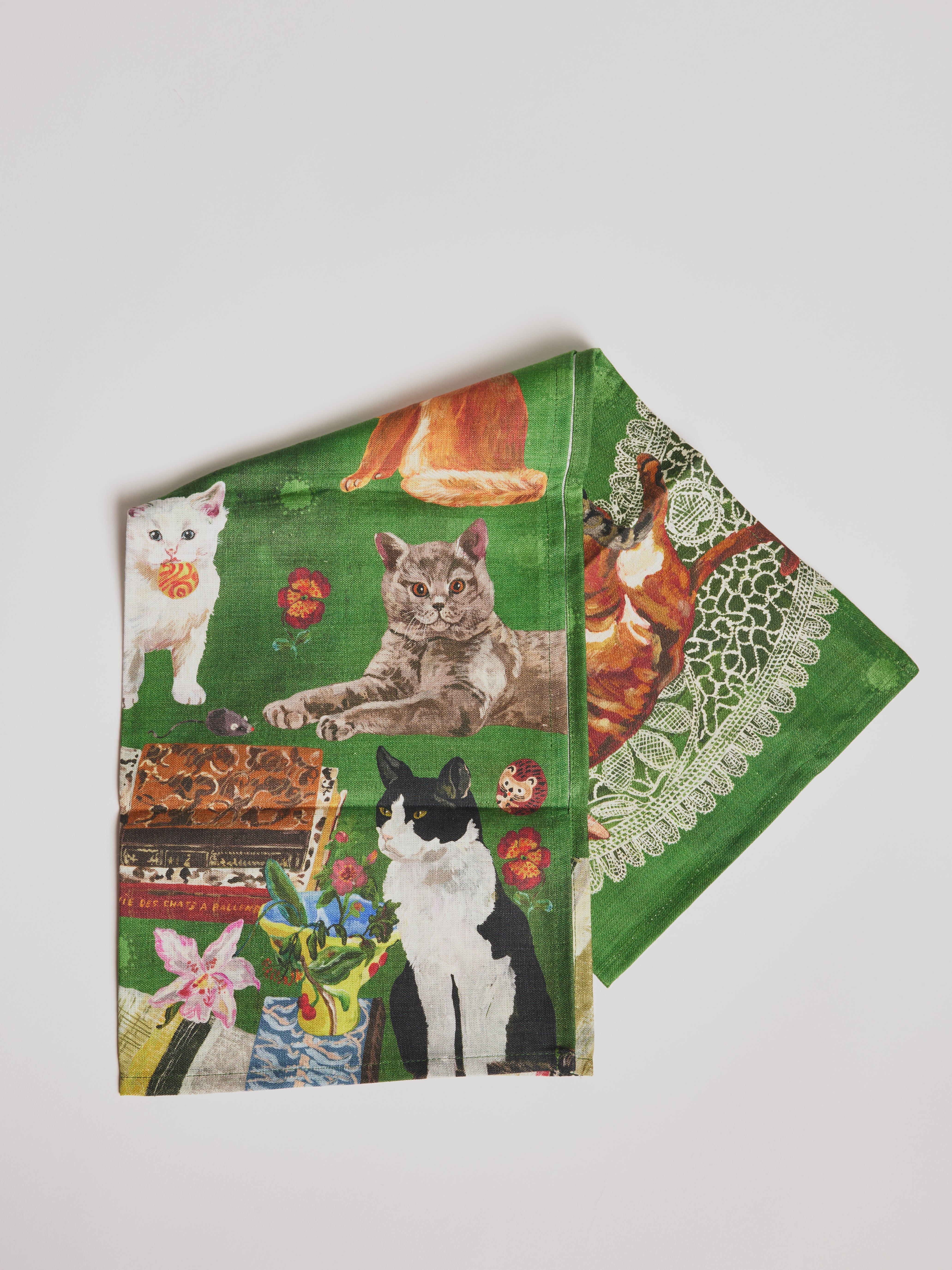 Kitchen / Tea Towel - Les Cats - Cigale &  Fourmi
