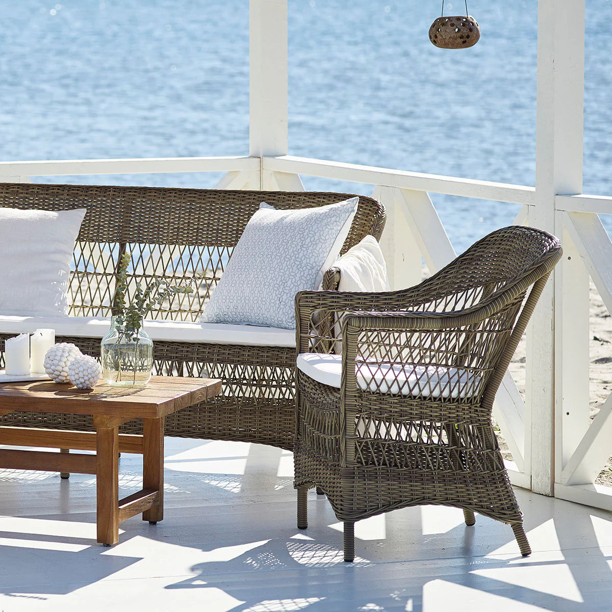 Charlot Outdoor Chair with White Cushion - Cigale &  Fourmi