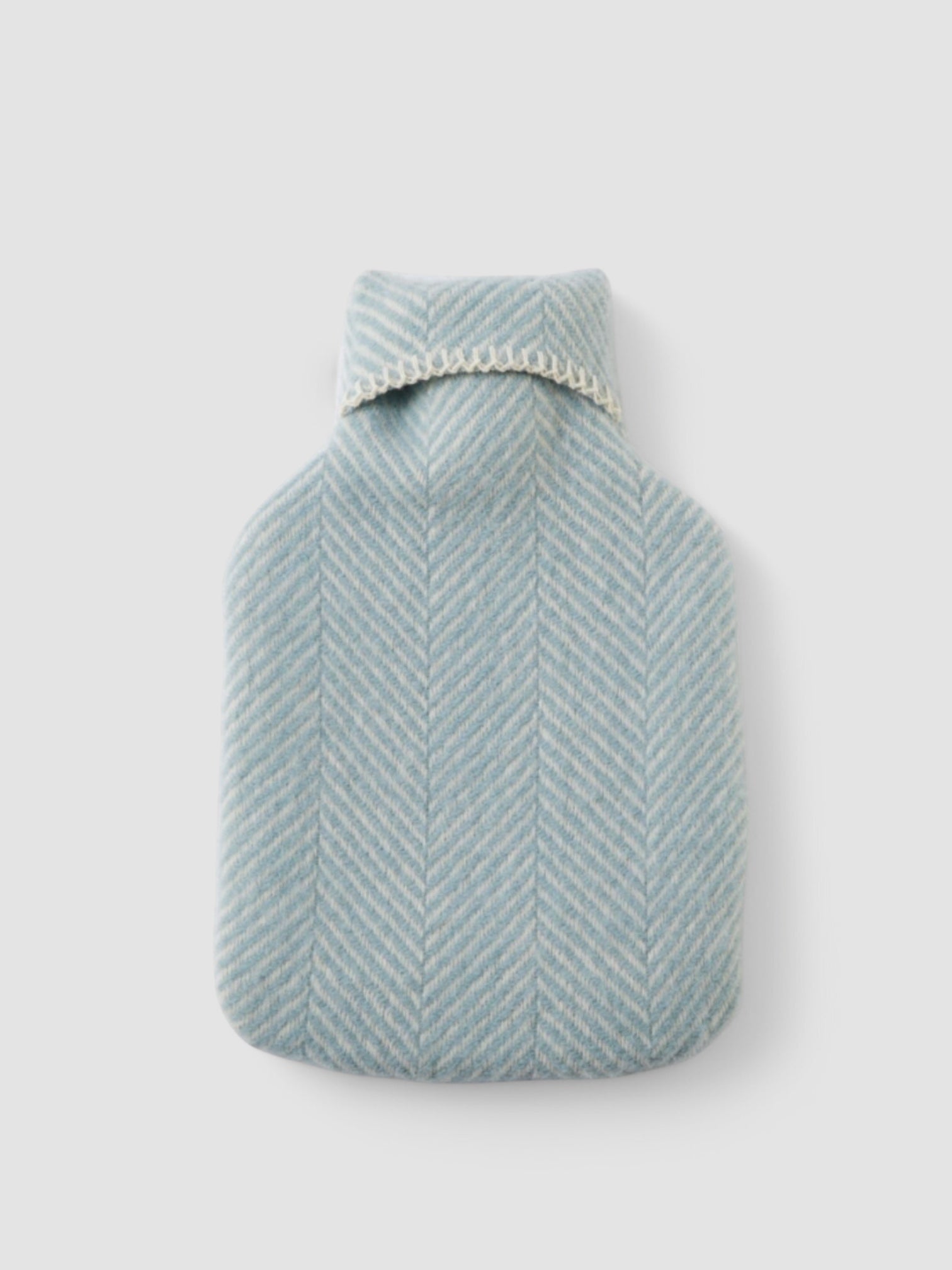 Hot Water Bottle - New Wool Fishbone Duck Egg