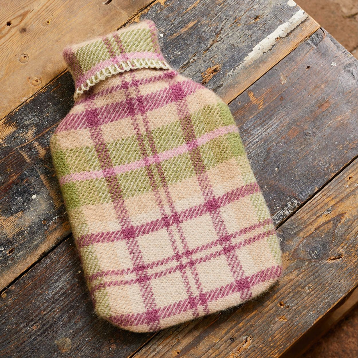 Hot Water Bottle - New Wool Cottage Pink/Green