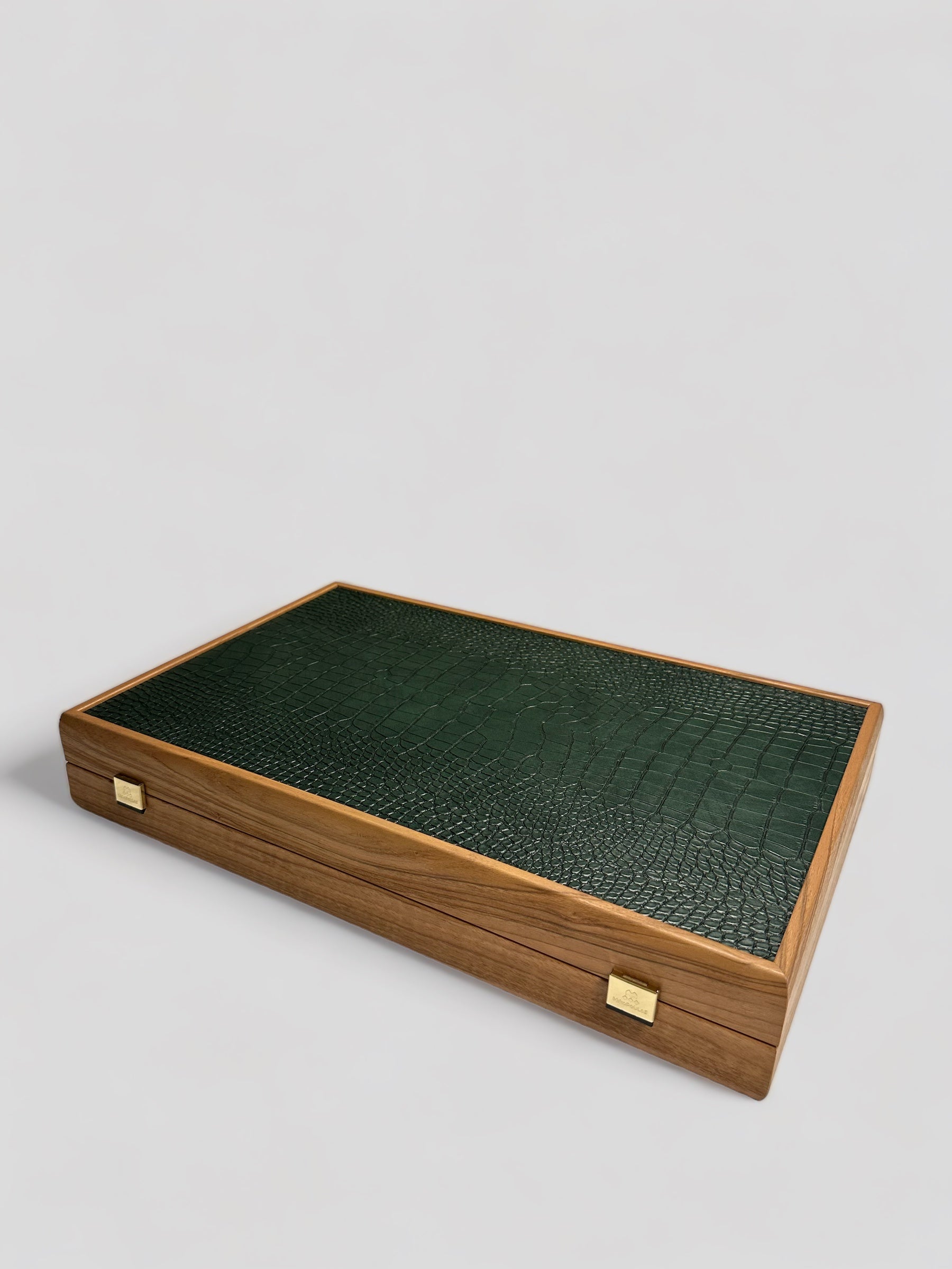 Backgammon -  Crocodile Tote and Green Letherette - Cigale &  Fourmi