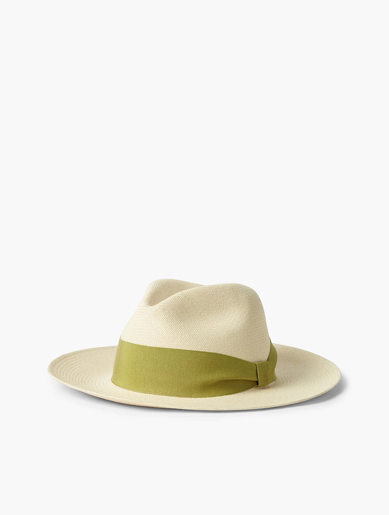 Panama Hat - Wide Ribbon Celadon Green - Cigale &amp;  Fourmi