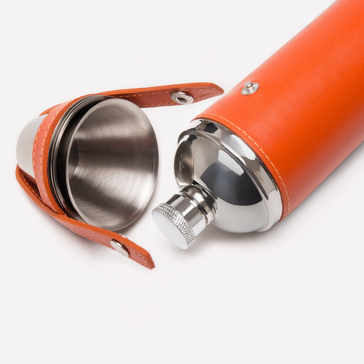 Ettinger Sterling 8oz Hunter Flask with 4 Cups – Orange