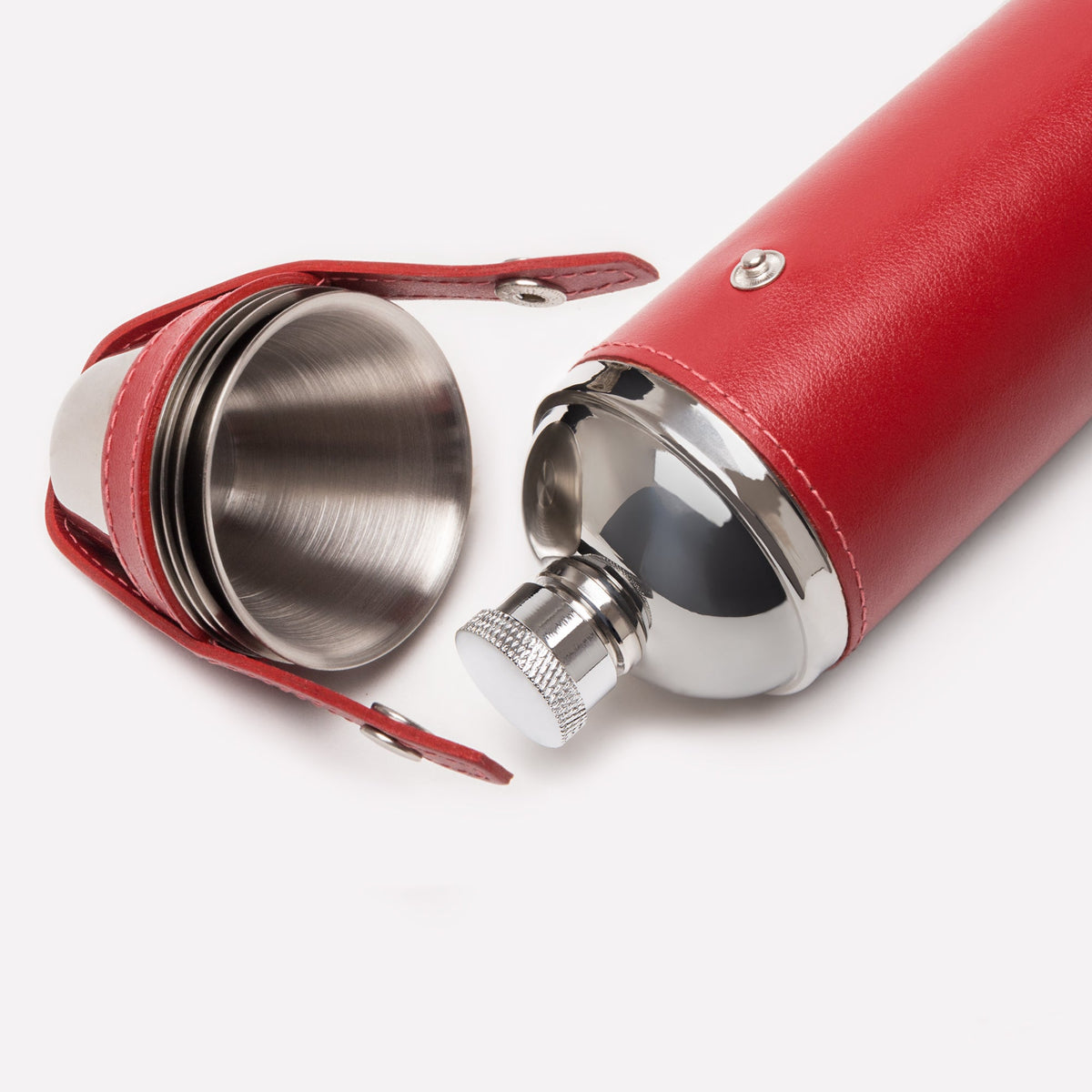 Ettinger Sterling 8oz Hunter Flask with 4 Cups – Red