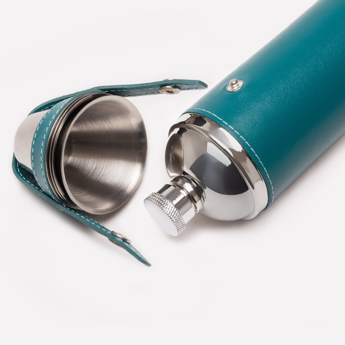 Ettinger Sterling 8oz Hunter Flask with 4 Cups – Turquoise