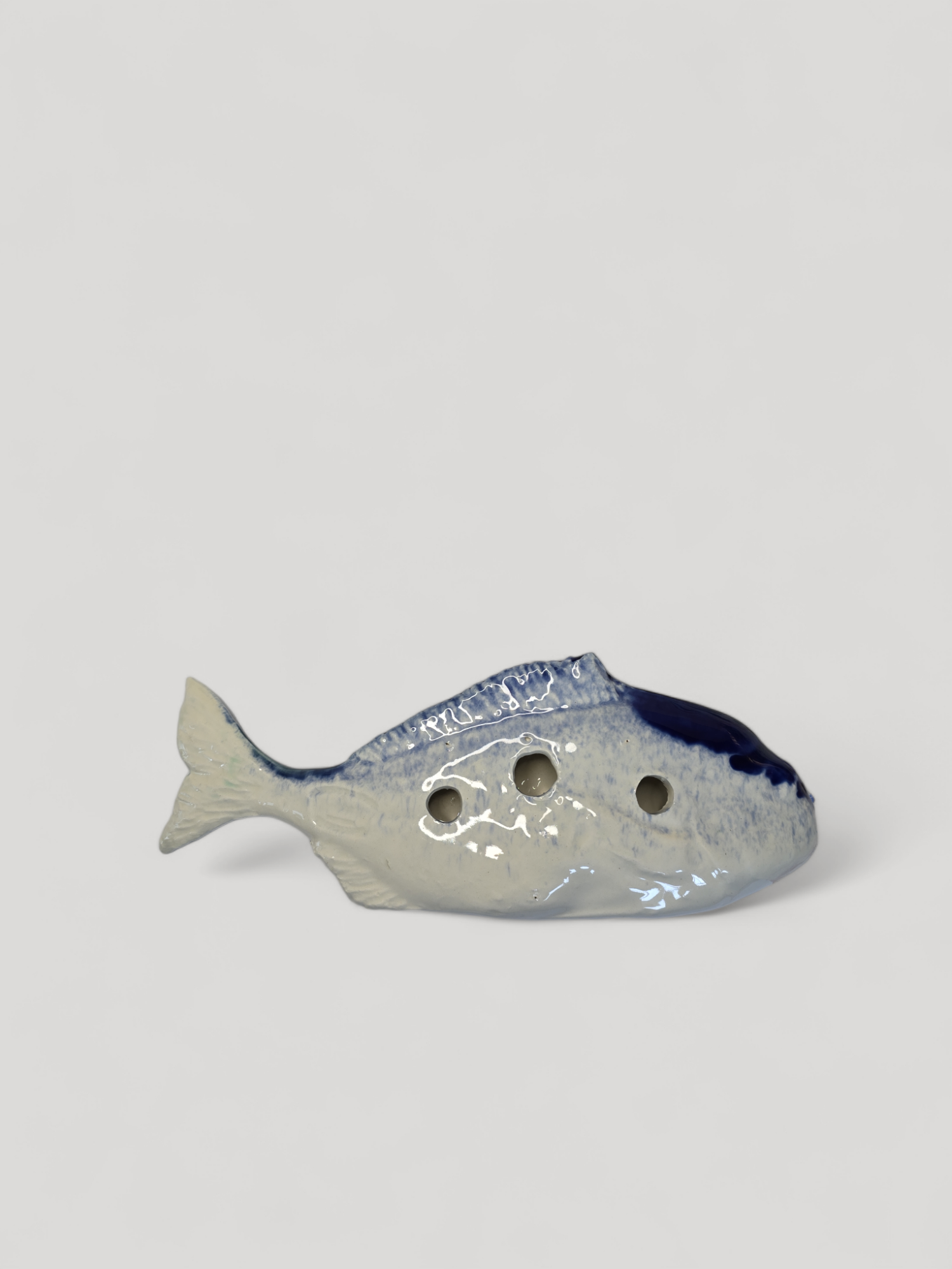 Fayence Fish Sculpture - Blue - Cigale &  Fourmi