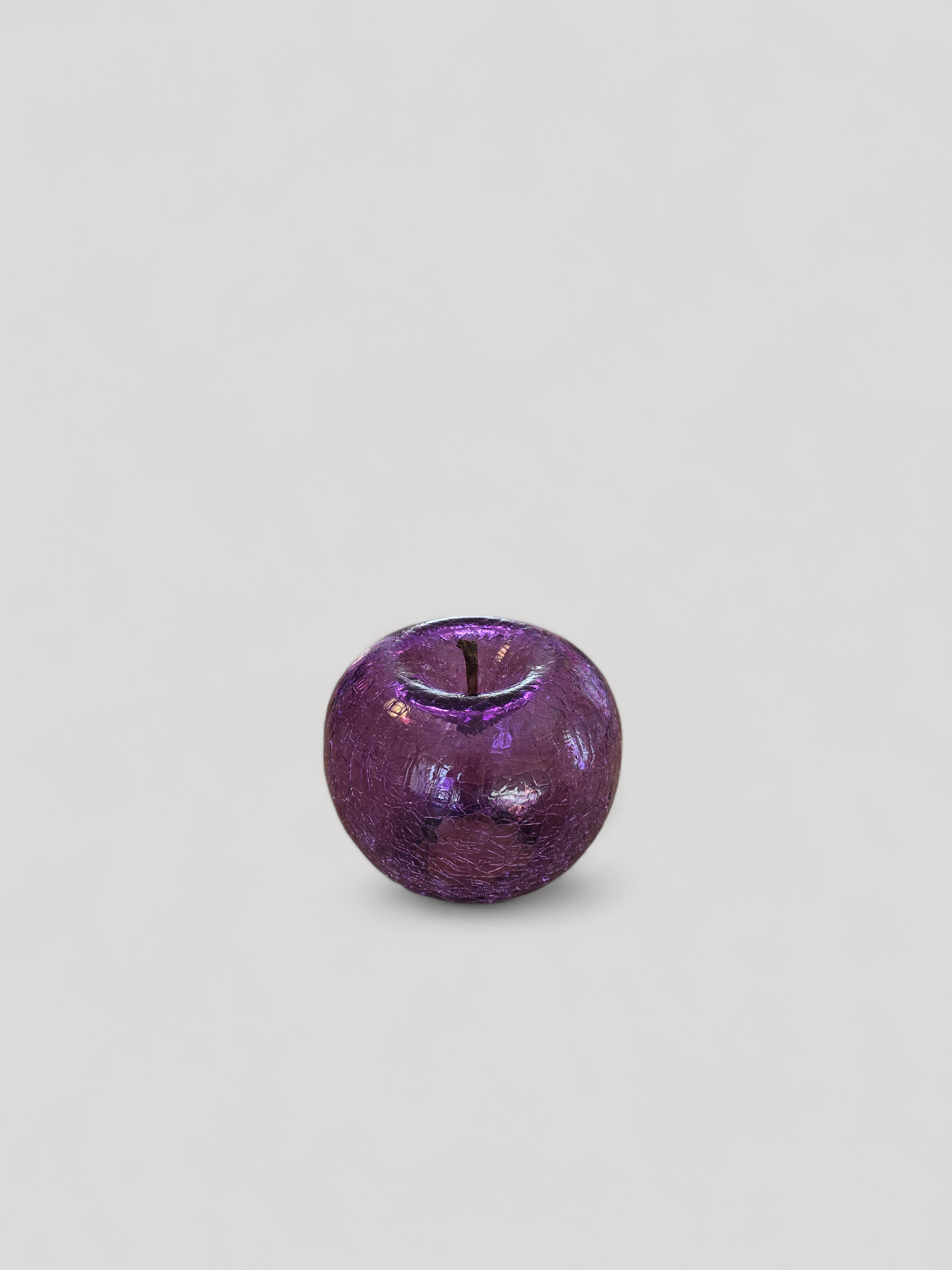Apple Statue - Amethyst lilac/ Crackled glass - Cigale &amp;  Fourmi