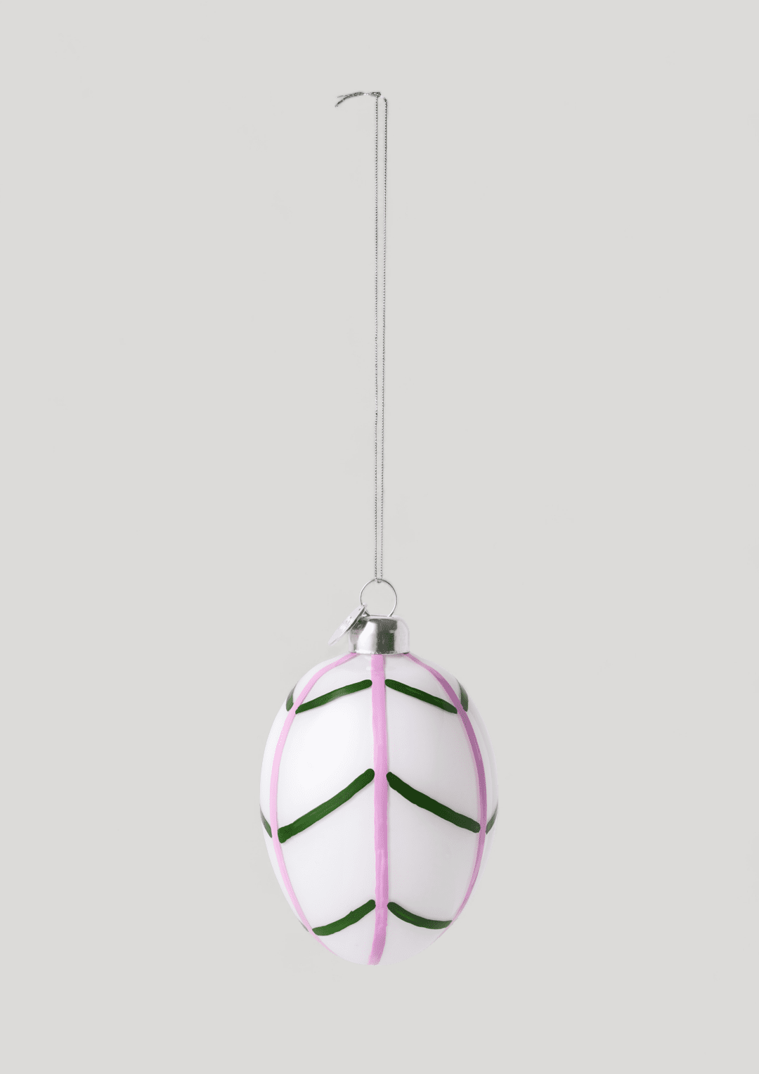 Souvenir Easter Hanger/ egg - Leaf- green&amp; pink - Cigale &amp;  Fourmi