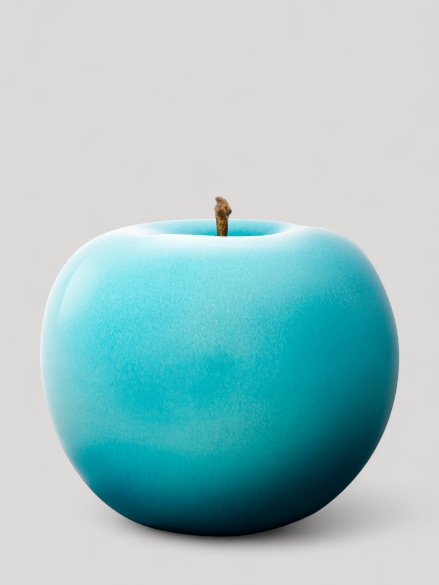 Apple Statue - Turquoise Glazed - Cigale &amp;  Fourmi