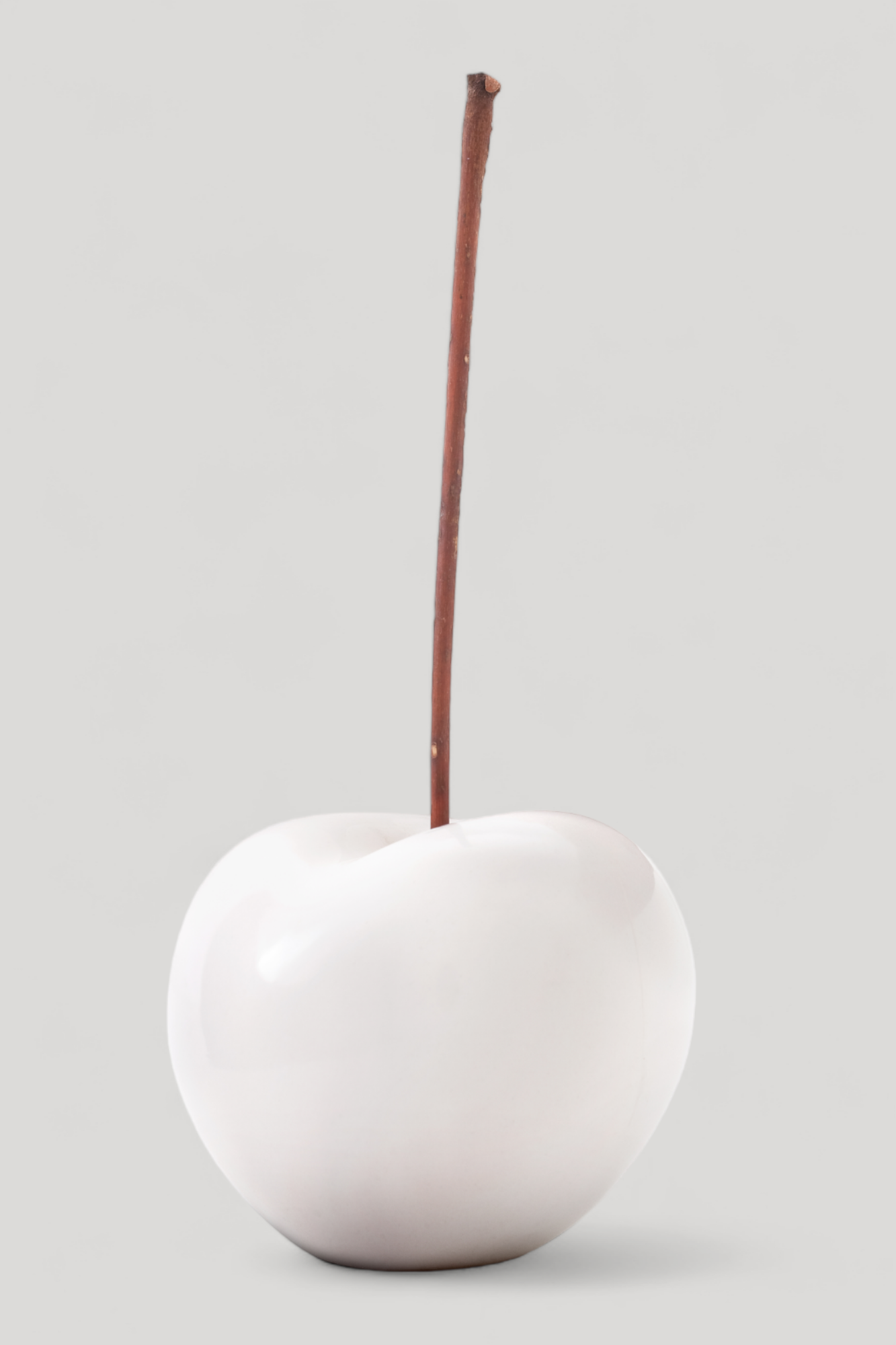 Cherry Statue - White Glazed - Cigale &  Fourmi