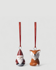 Ceramic Hanging Decoration Fox & Santa