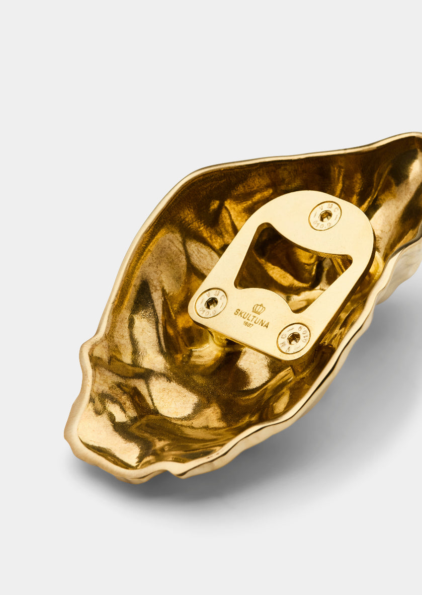 Oyster Shell Bottle Opener - Brass — Skultuna 4