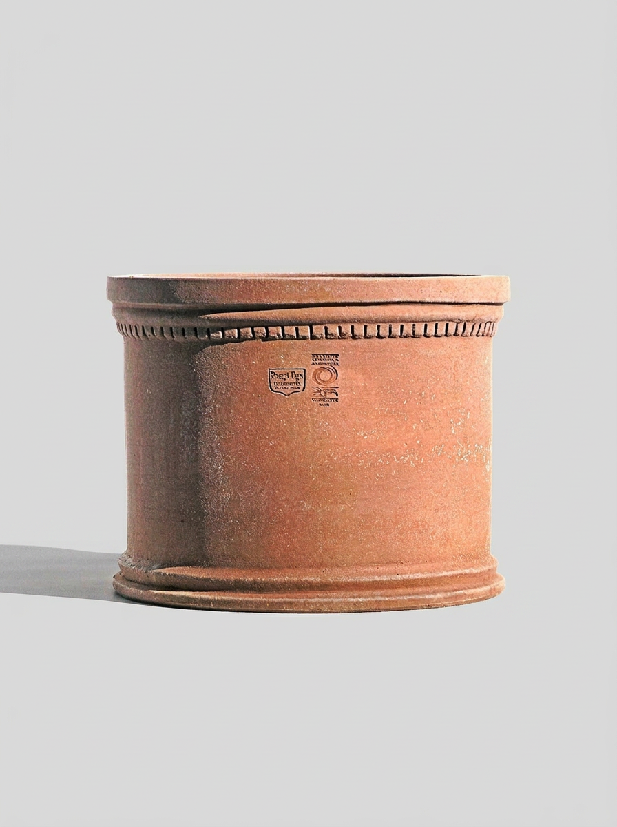 Cilindro con Bordi e Greca - Terracotta