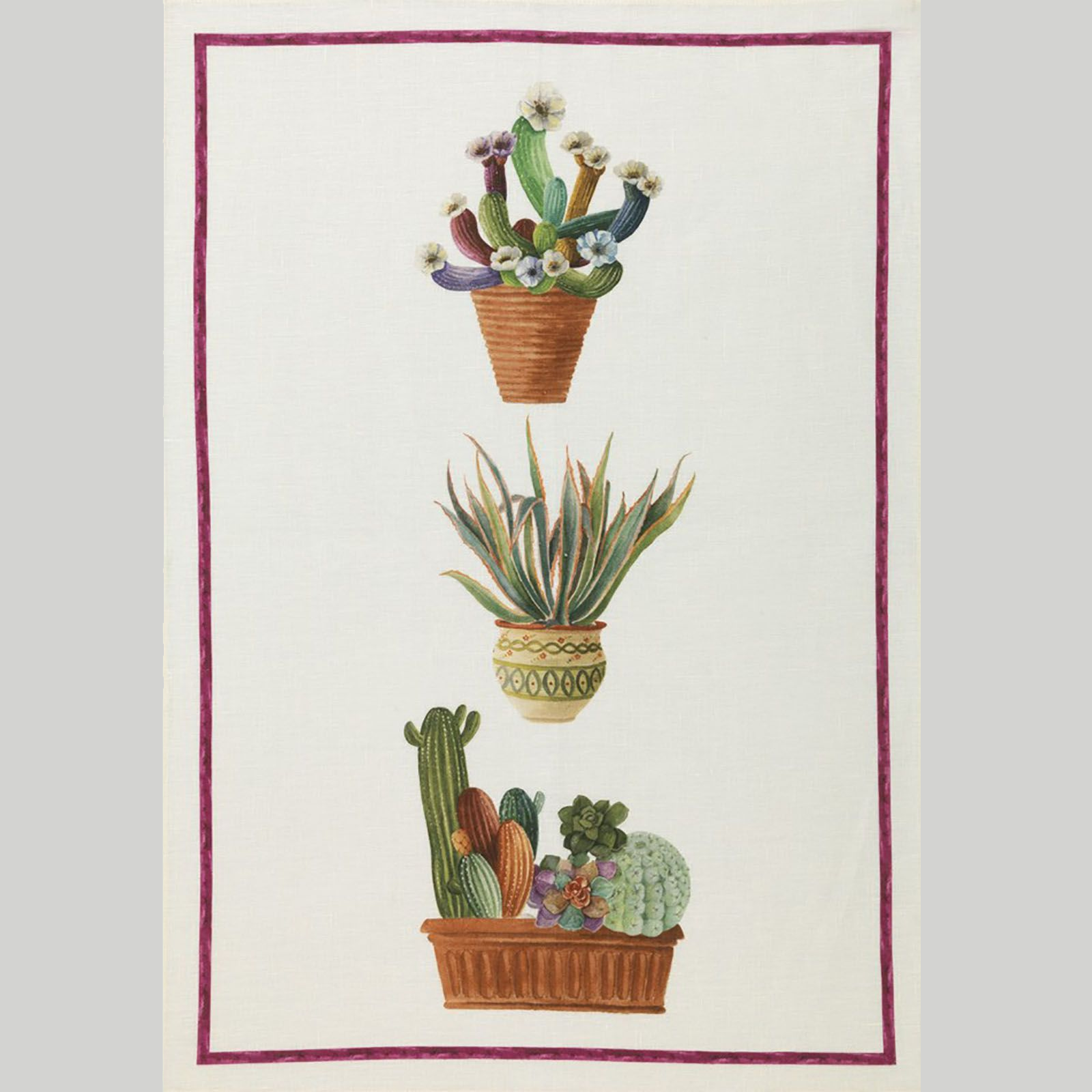 Kitchen Towel - Fucsia Kactus - Cigale &  Fourmi