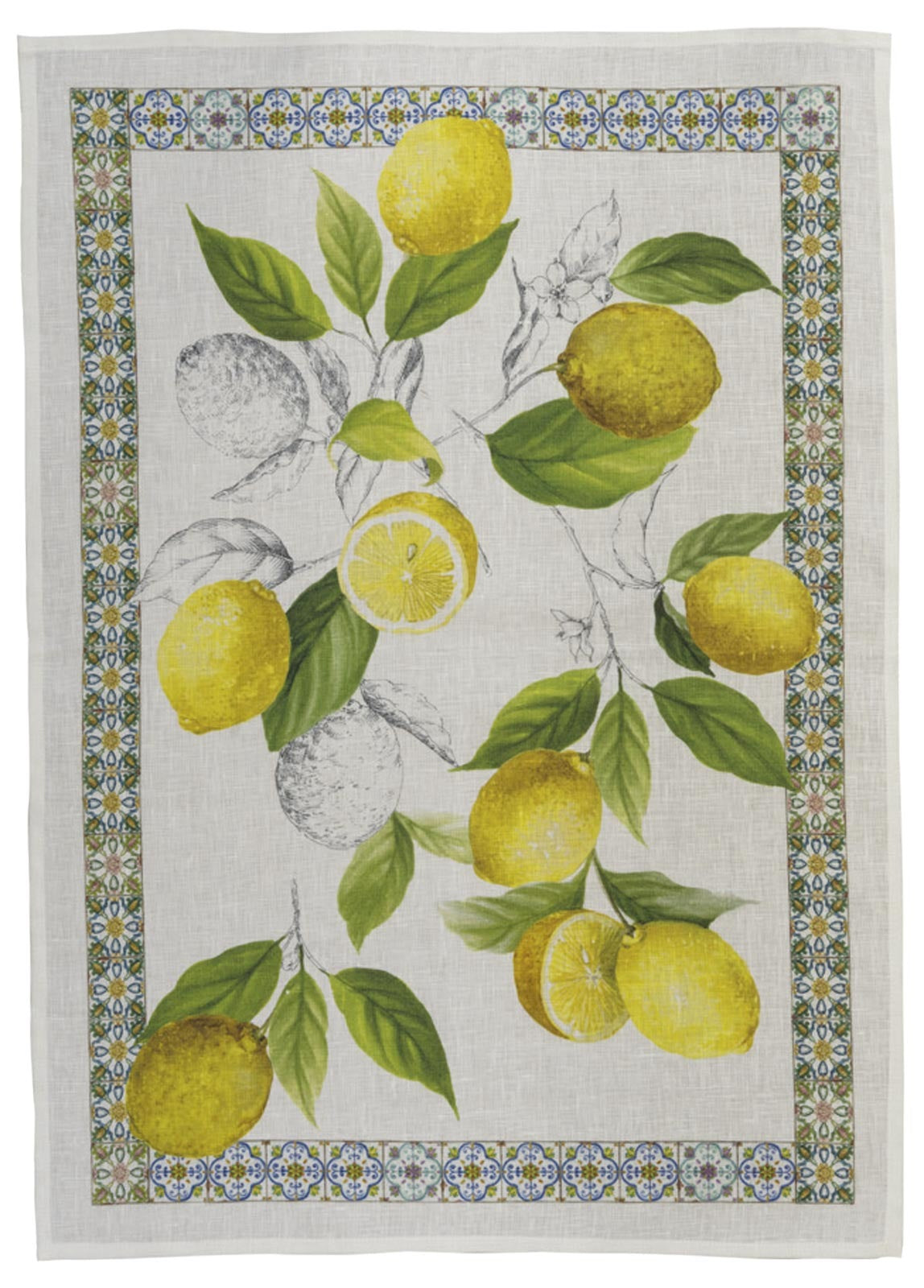 Kitchen Towel - Limone / Cedro - Yellow edge — Tessitura Toscana Telerie