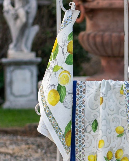 Kitchen Towel - Limone / Cedro - Yellow edge — Tessitura Toscana Telerie
