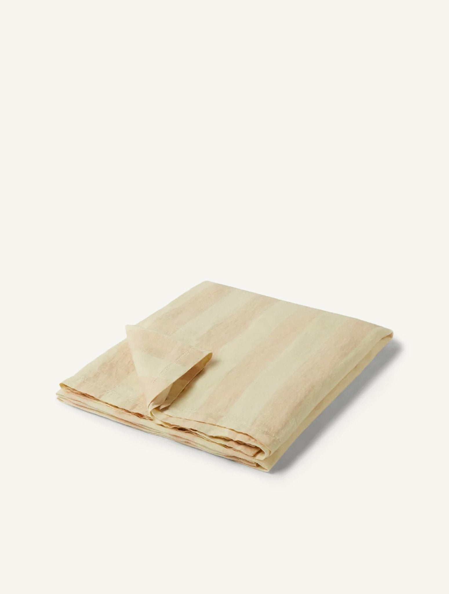 Linen Beach Towel - Large Stripe Sand Dune & Off White — Frescobol Carioca