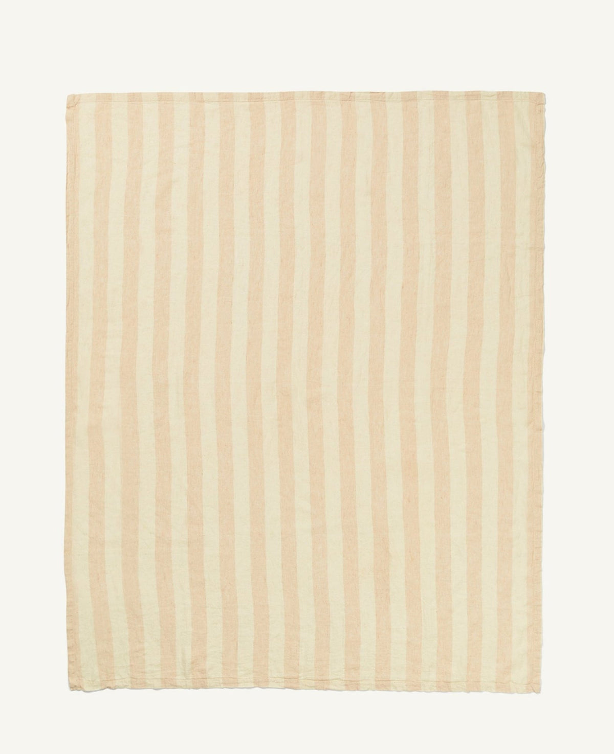 Linen Beach Towel - Large Stripe Sand Dune & Off White — Frescobol Carioca