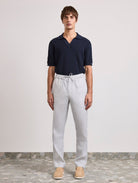 Oscar Linen Chinos - Light Melange Grey — Frescobol Carioca