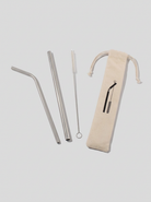 Steel straw set of 2- in a cotton bag — Cigale & Fourmi