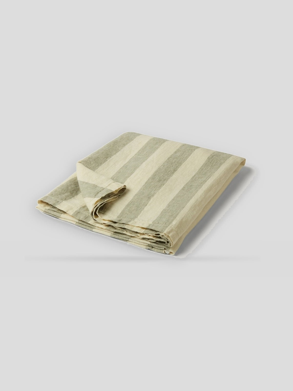 Linen Beach Towel - Large Stripe Green Bay & Off White — Frescobol Carioca