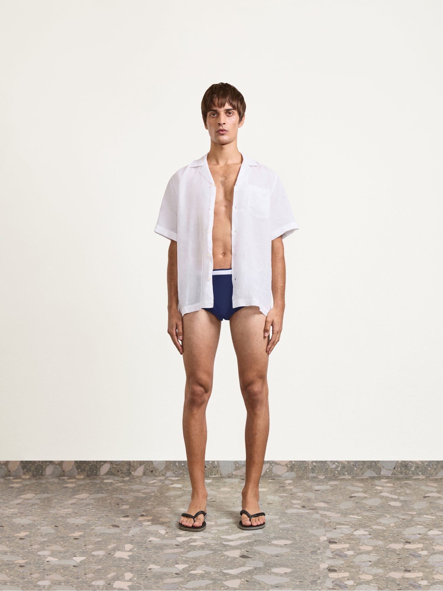 Swim Shorts Sunga - Navy & White — Frescobol Carioca