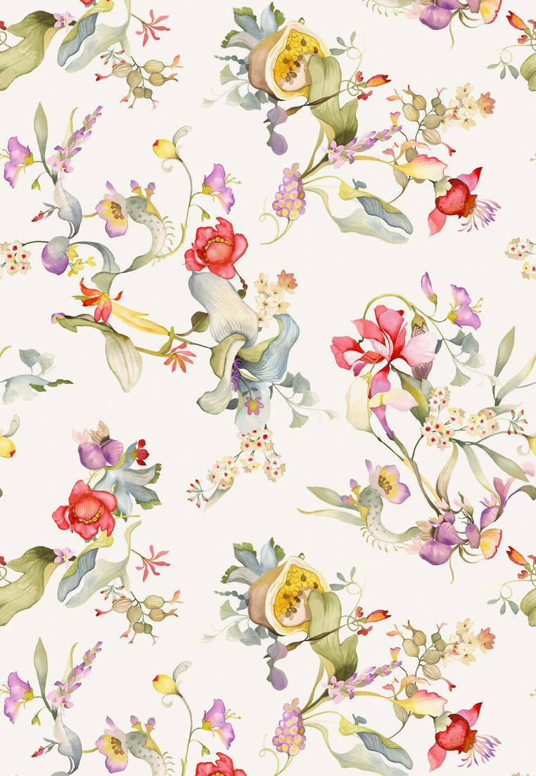 Tablecloth - Onirica / Large floral motiv — Tessitura Toscana Telerie