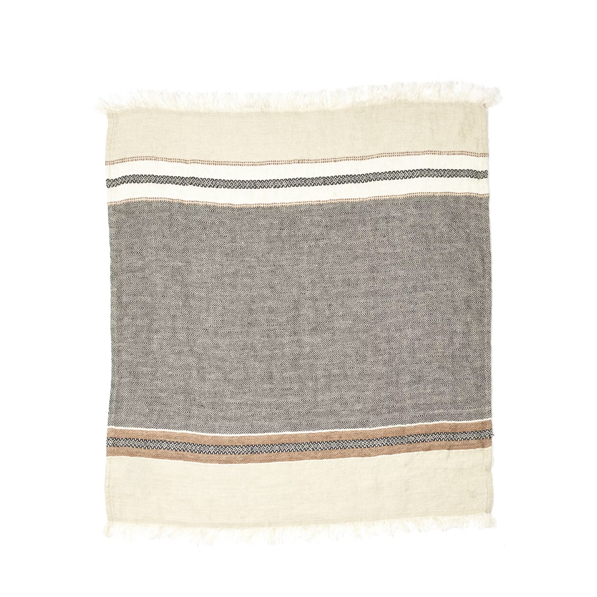 Belgian Linen Towel Fouta - Beeswax Stripe