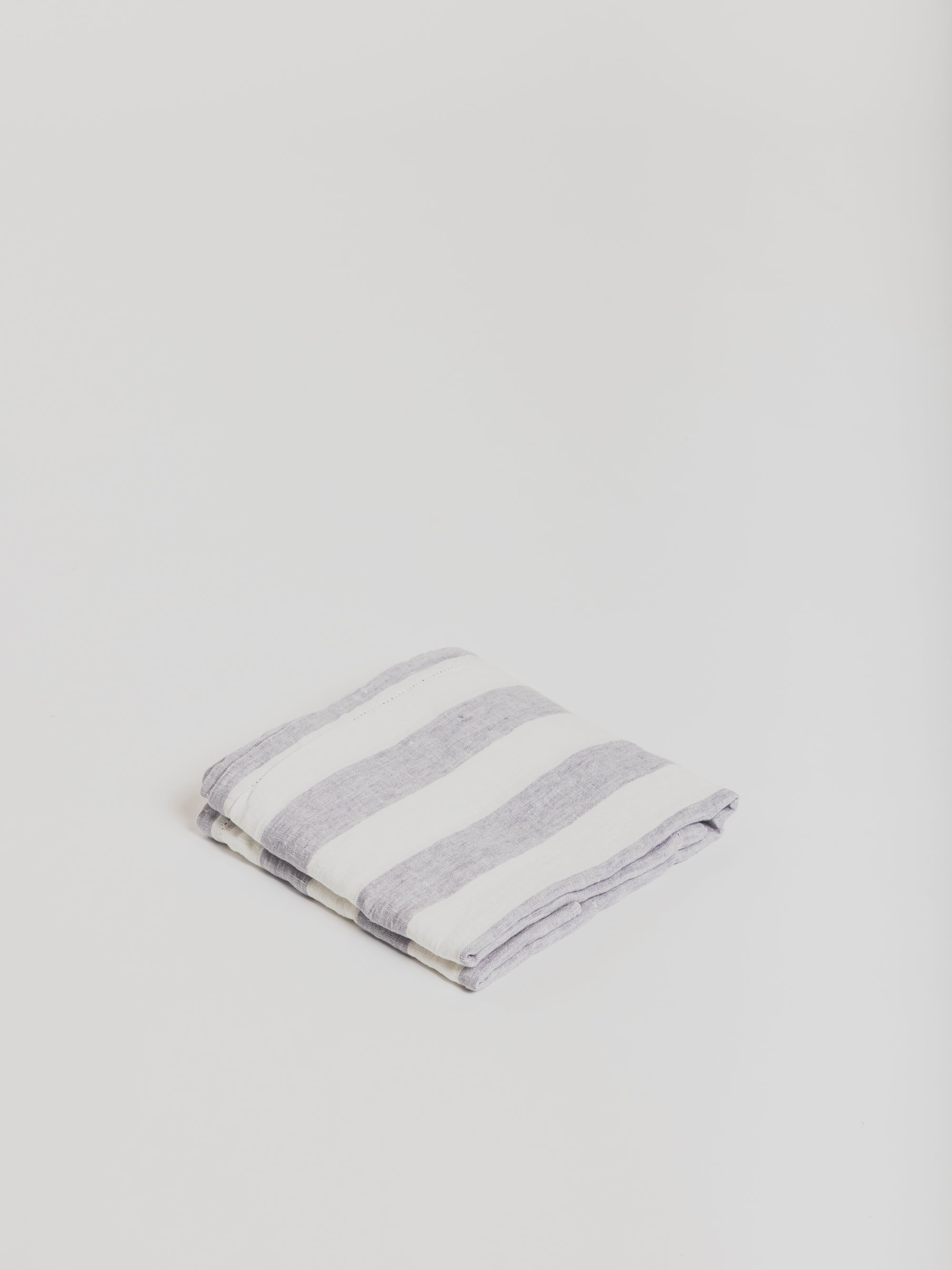 Linen Beach Towel - Stripes Fog / White - Cigale et Fourmi