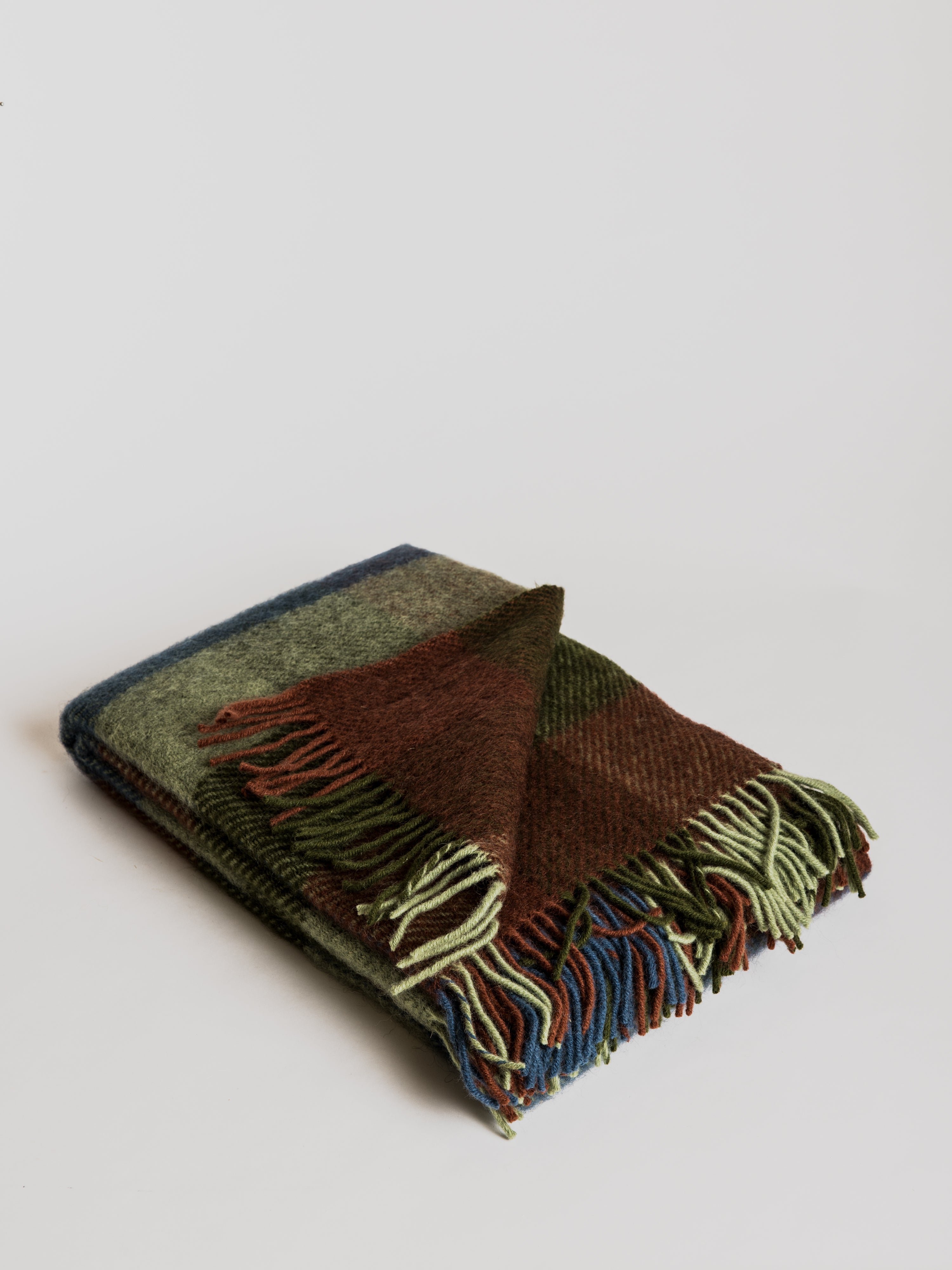 Woolen Blanket - Gotland Multi Green - Cigale &  Fourmi