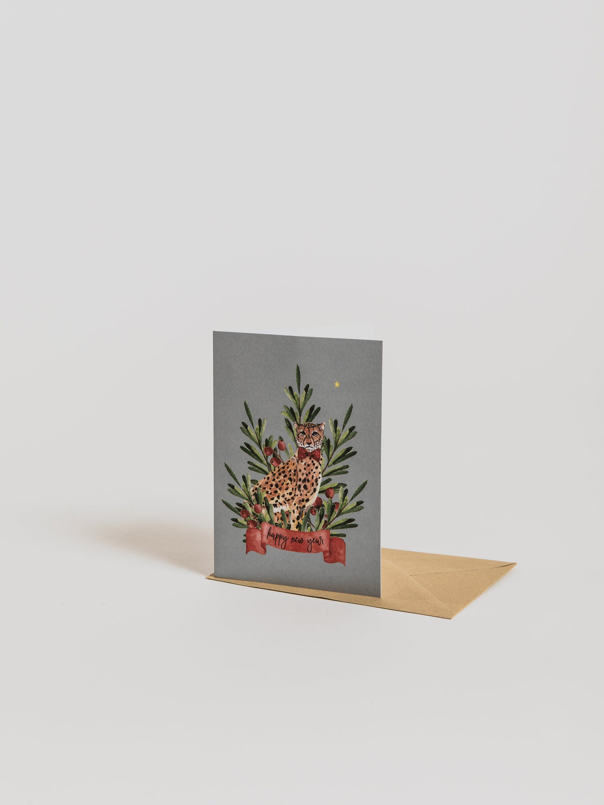 Christmas Card - Cheetah Berry Blue Greeting Cards Creative Lab 