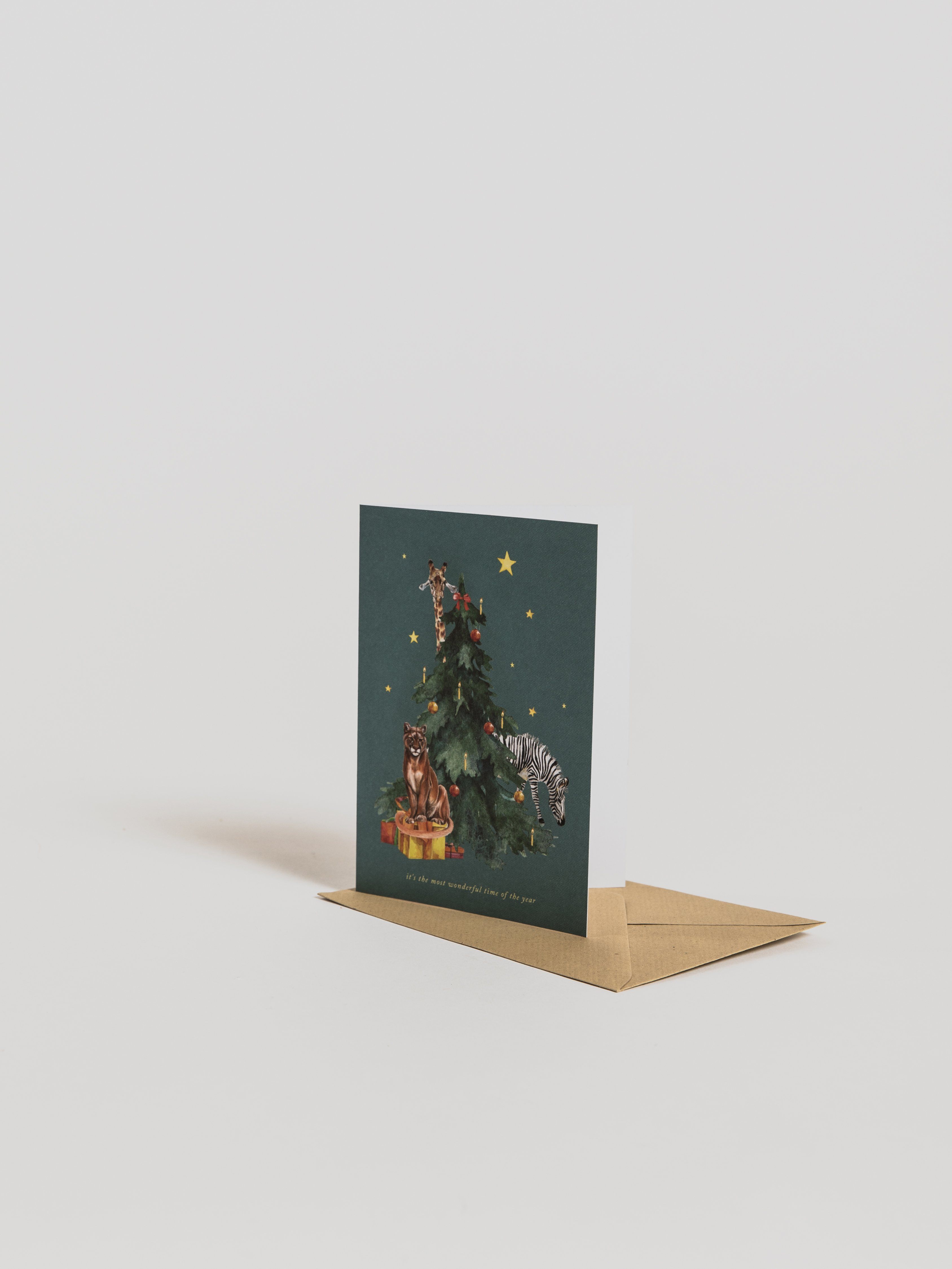 Christmas Card - Under the Tree Giraffe Greeting Cards Creative Lab 