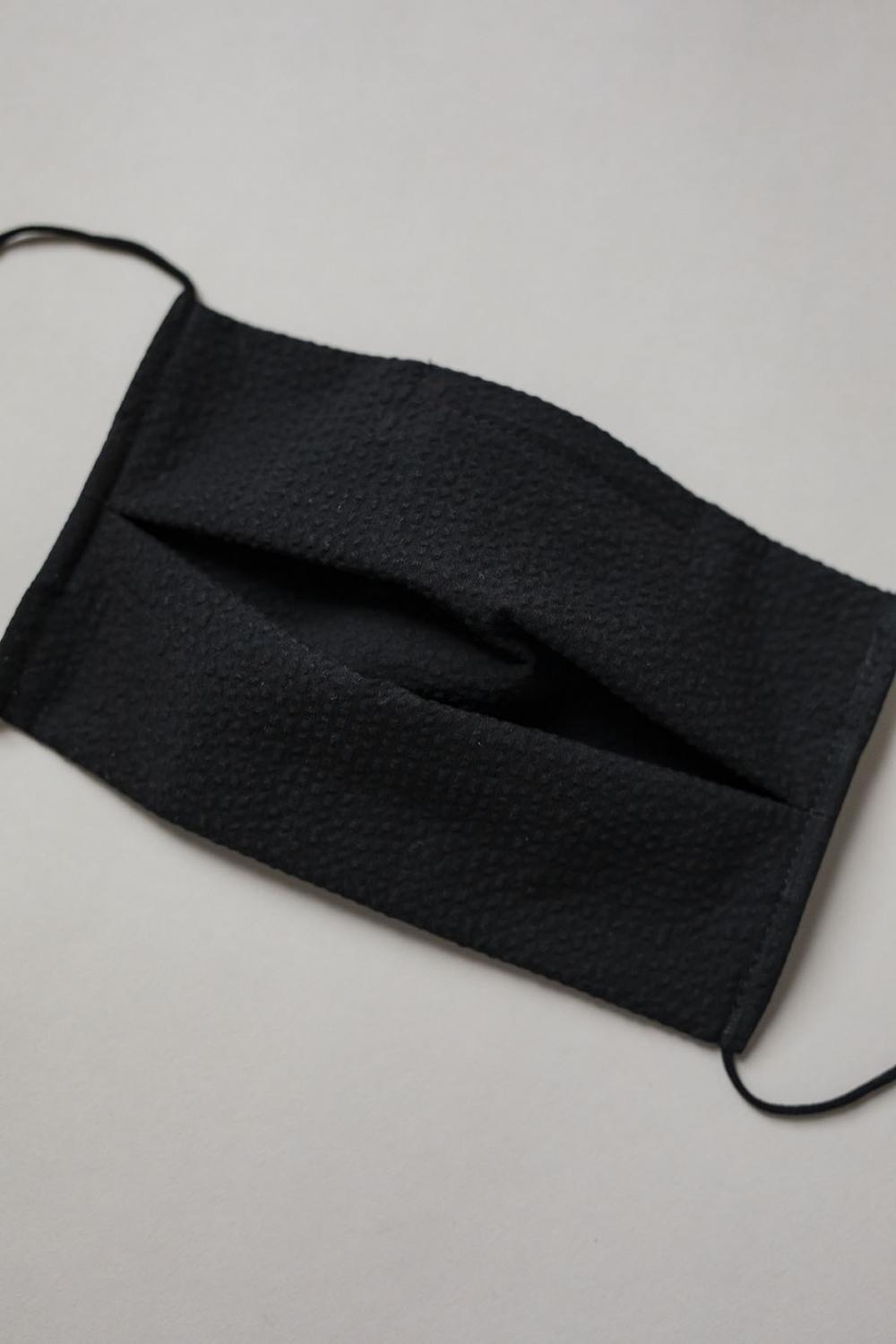 Face Cover - Seersucker Black Accessories Gauhar 