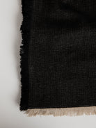 Fishbone Linen Throw - Black Blanket Roots Living 