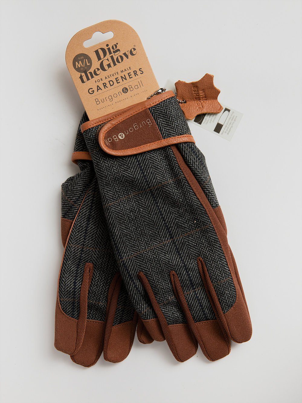 Gardening Glove - Grey Tweed Men Gloves Burgon & Ball 
