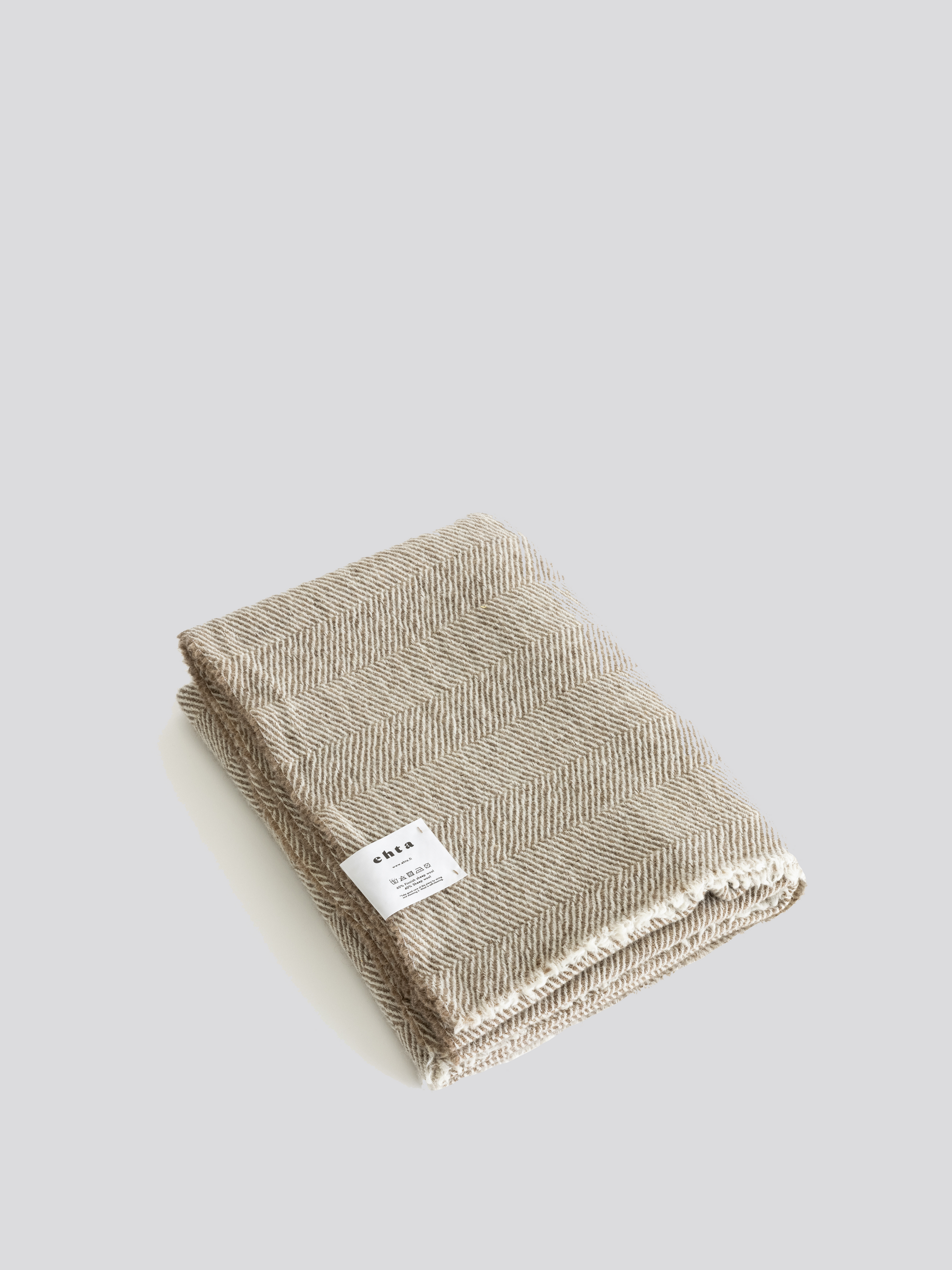 Woolen blanket - Beige Herringbone - Cigale et Fourmi