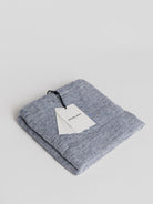 Linen Beach Towel - Navy Blue / White Small Stripe Towel Frescobol Carioca 