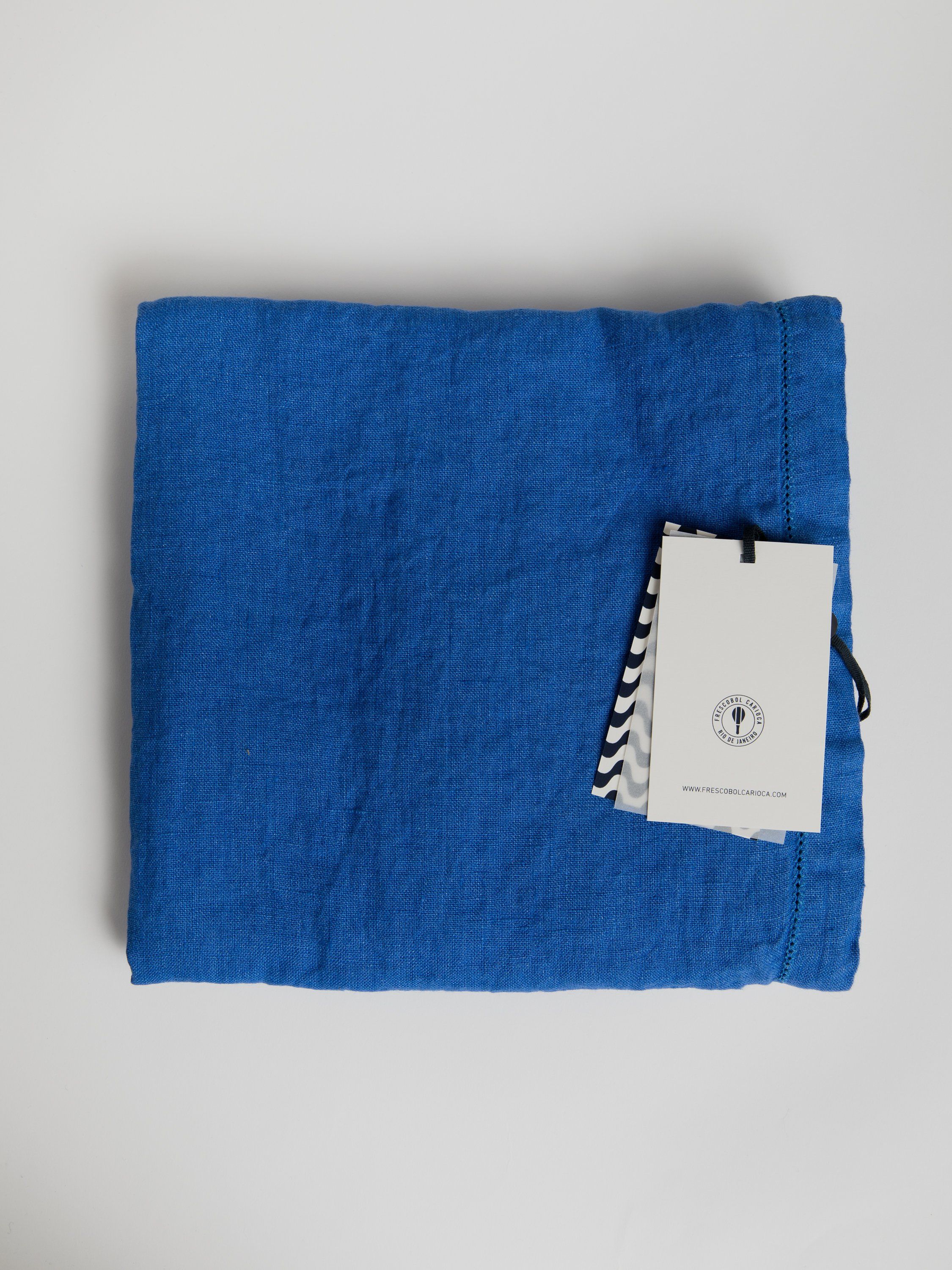 Linen Beach Towel - Slate Blue Towel Frescobol Carioca 