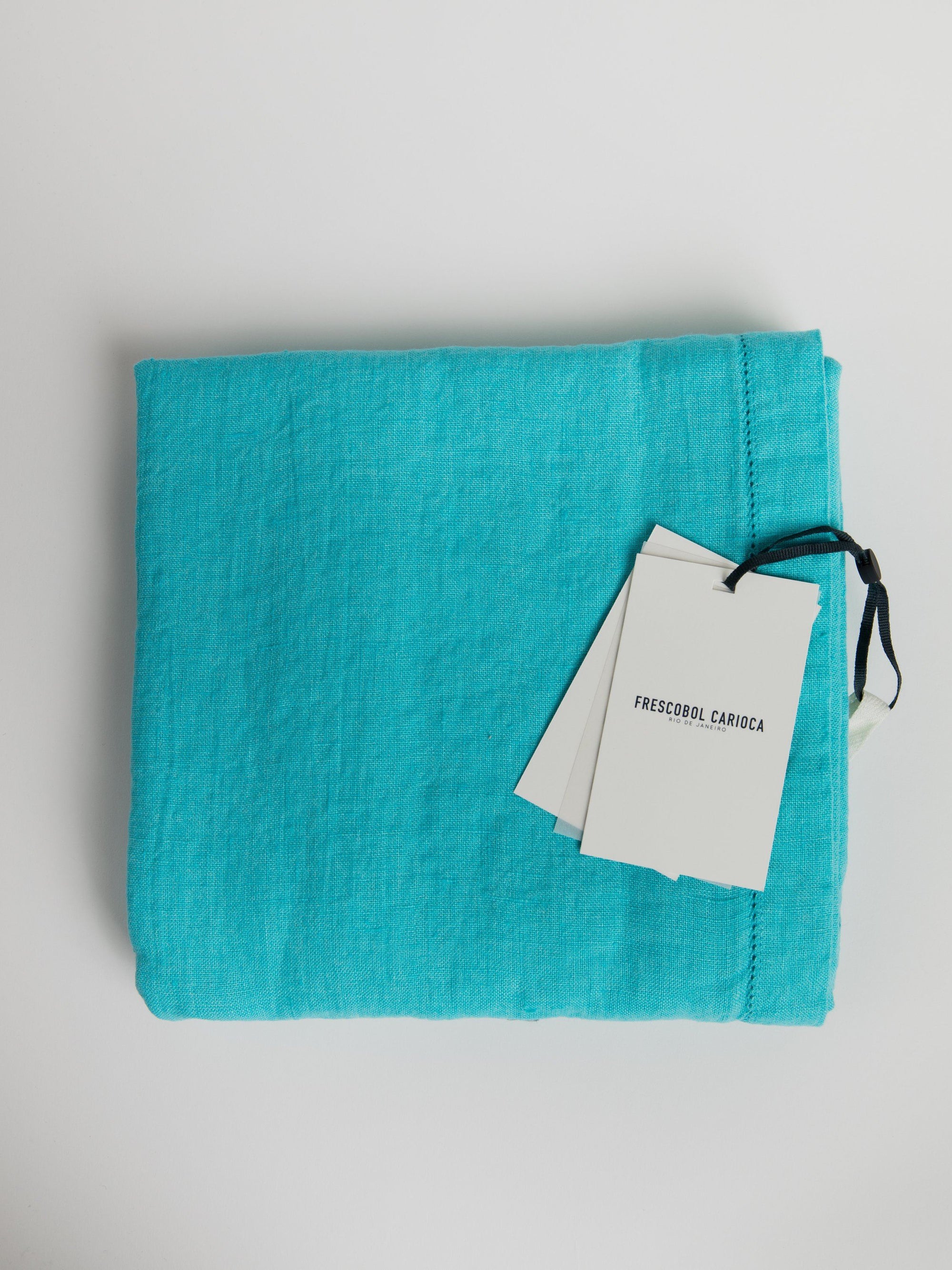 Linen Beach Towel - Turquoise Towel Frescobol Carioca 