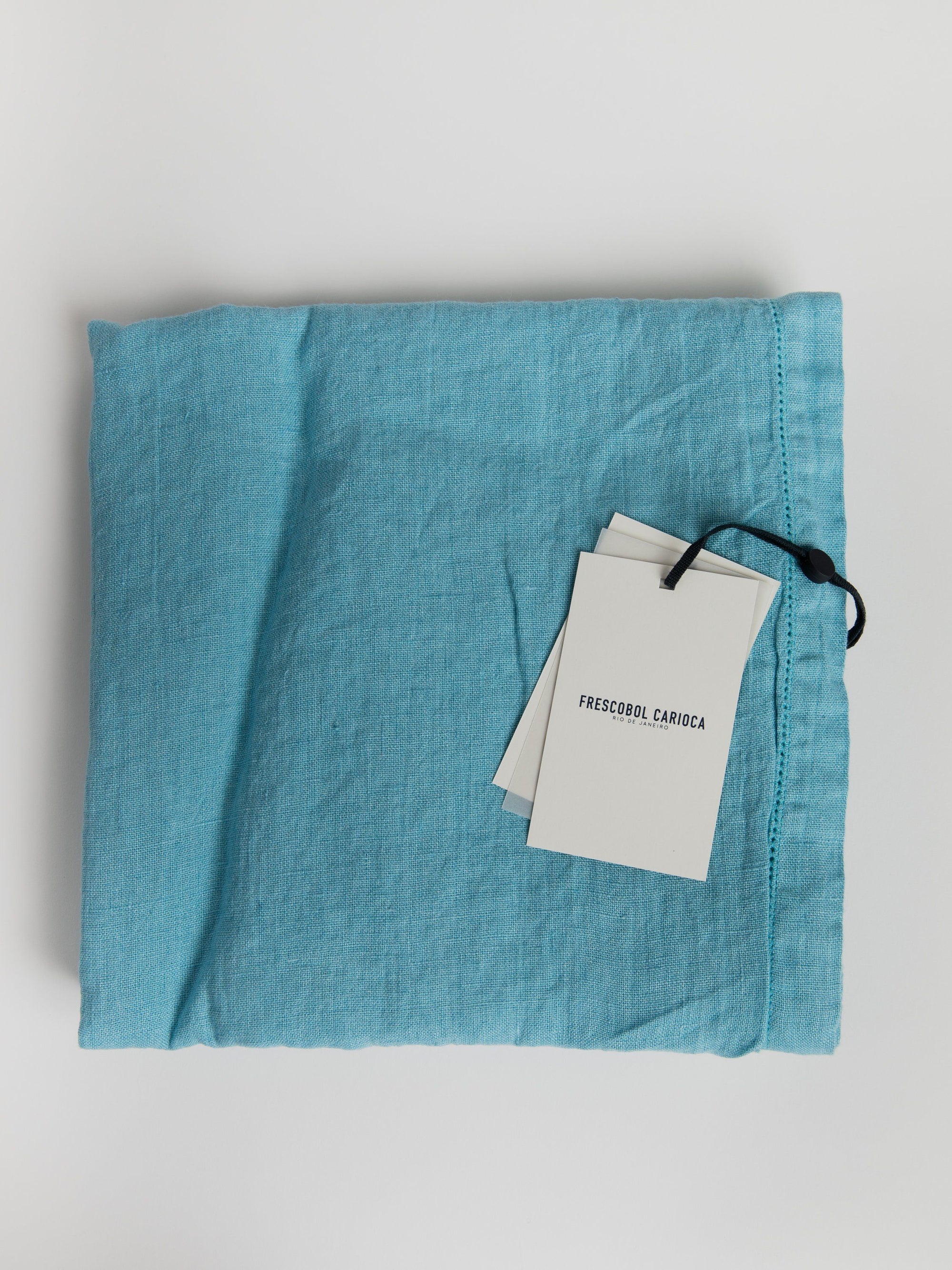 Linen Beach Towel - Water Blue Towel Frescobol Carioca 