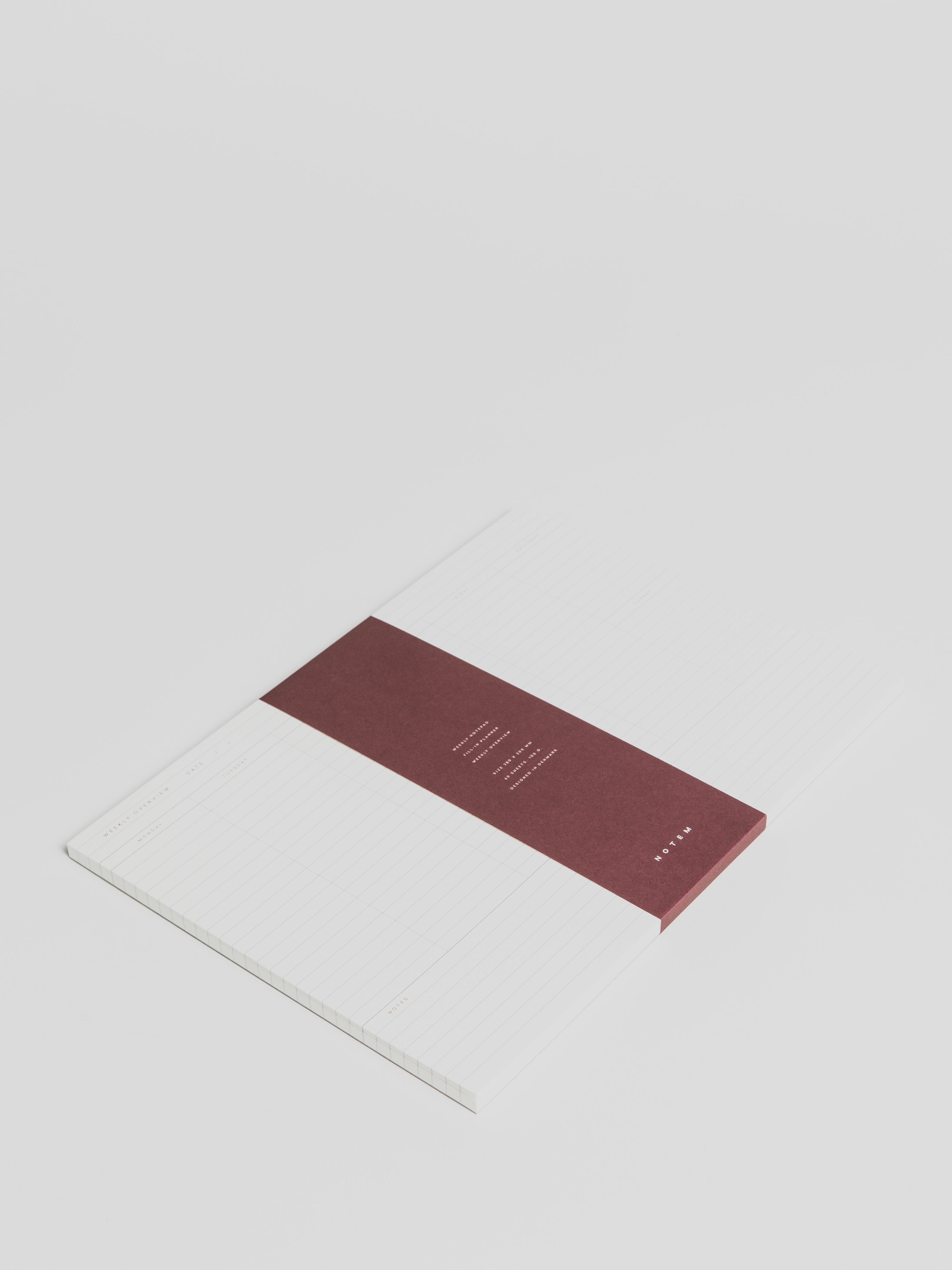 MILO Weekly Planner Notepad - White & Blue Planner Notem 