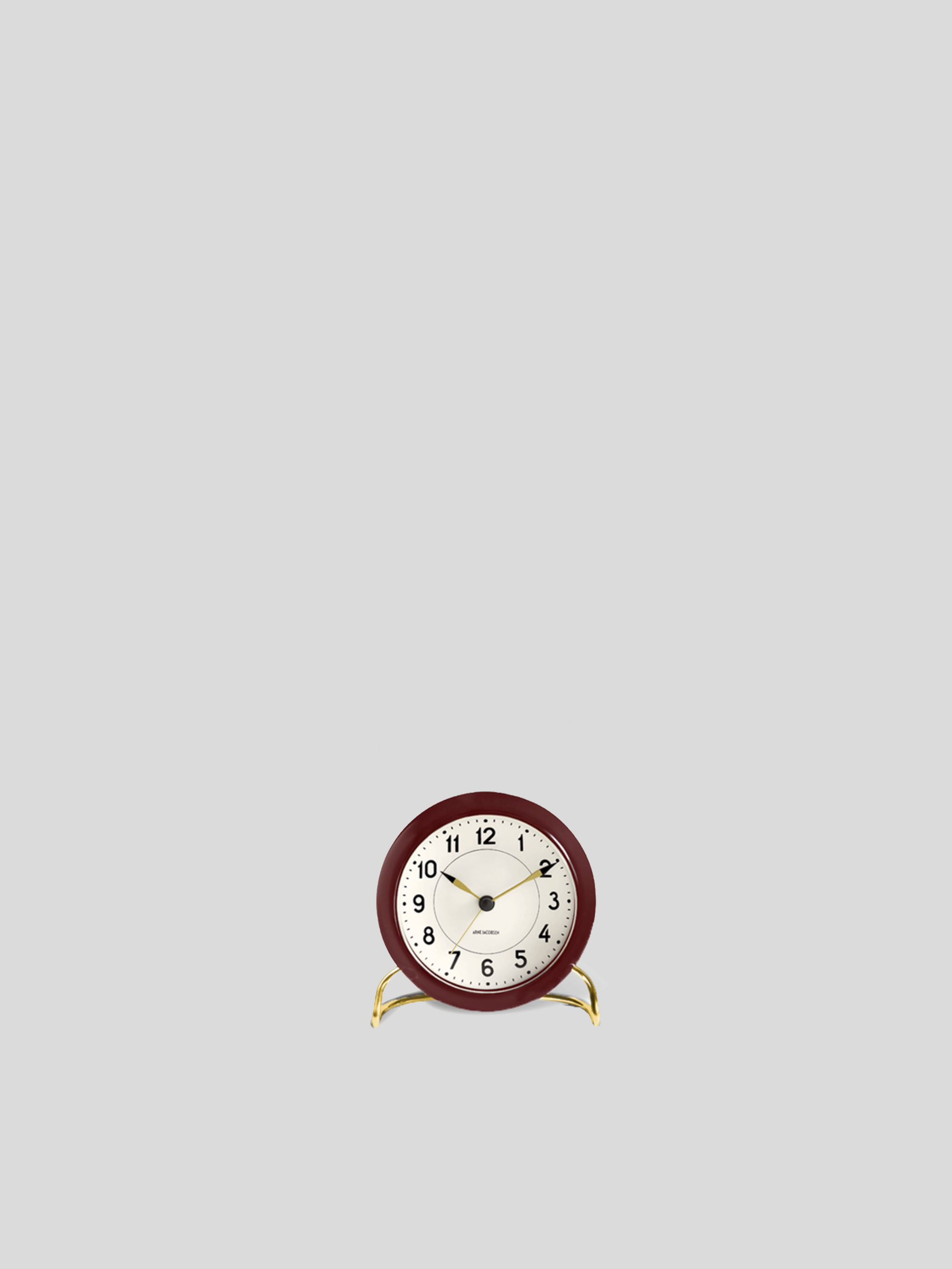 Arne Jacobsen Station  Table Clock - Bordeaux / White - Cigale &amp;  Fourmi