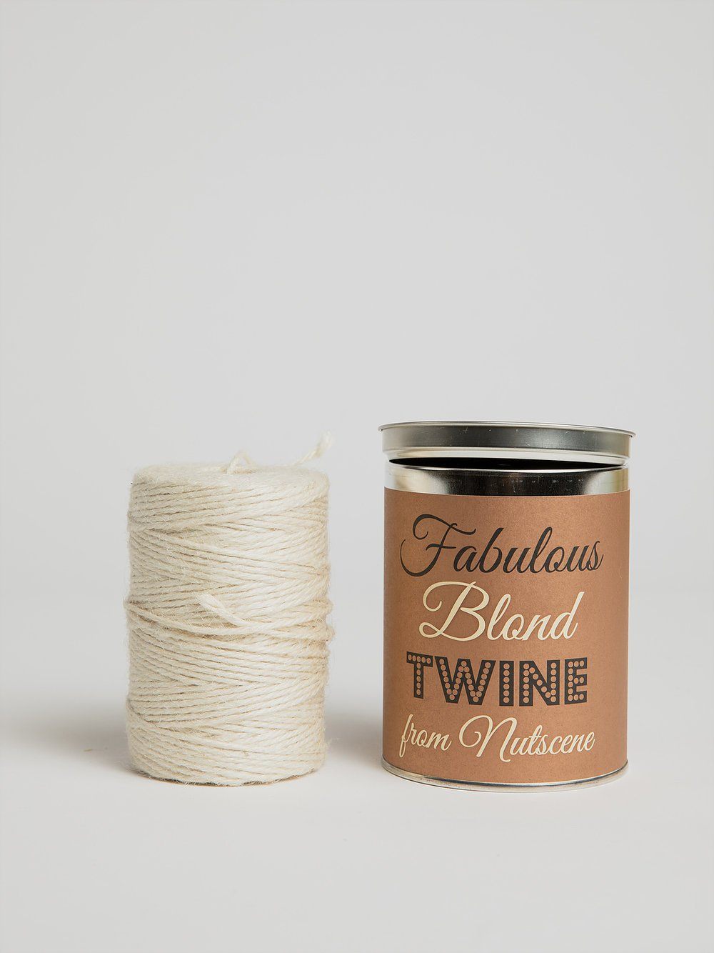 Tin of Twine - Blond Jute Twine Nutscene 